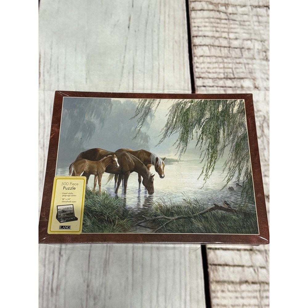 LANG The Willow Pond‎ Jigsaw Puzzle 500 Piece Easel Style Pop-Up Cover new